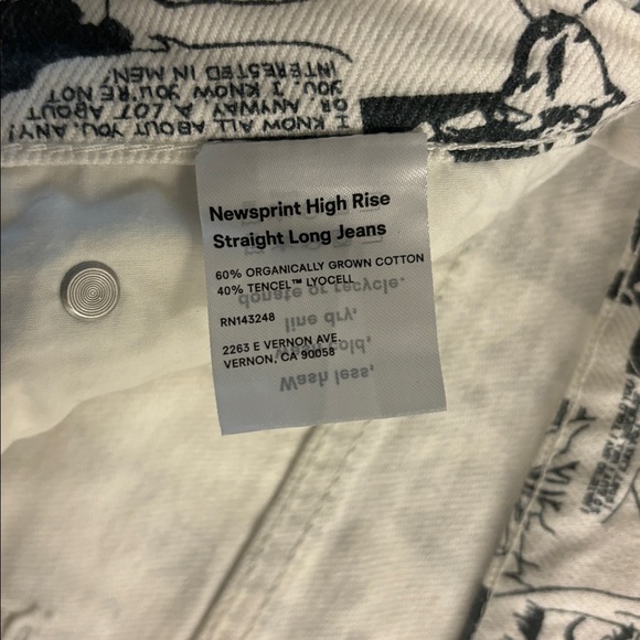 Reformation Newsprint/Comic Print Highrise Jeans - Picture 8 of 17
